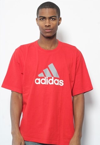VINTAGE ADIDAS BIG LOGO T-SHIRT RED