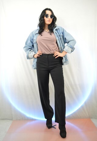 VINTAGE STRAIGHT BLACK CLASSIC TROUSERS