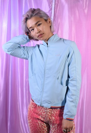 VINTAGE BABY BLUE ELLESSE TRACK STYLE JACKET