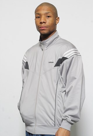 VINTAGE ADIDAS TRACK TOP JACKET GREY