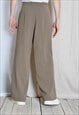 VINTAGE 90S UNISEX BEIGE WIDE LEG PANTS