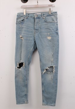 Vintage Men's Zara Blue Ripped jeans