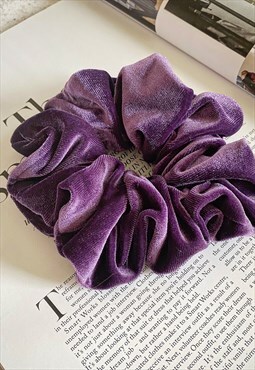 Oversized Purple Velvet Hair Scrunchie