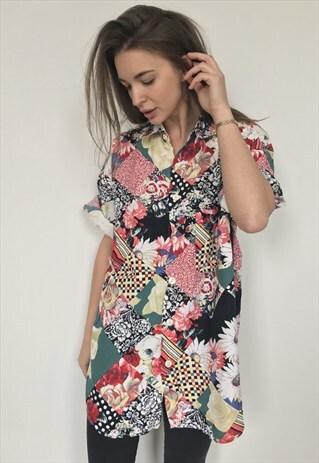 PATTERNED OVERSIZED RETRO VINTAGE UNISEX FESTIVAL SHIRT