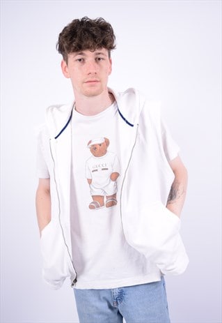 VINTAGE NIKE HOODIE SWEATER SLEEVELESS WHITE