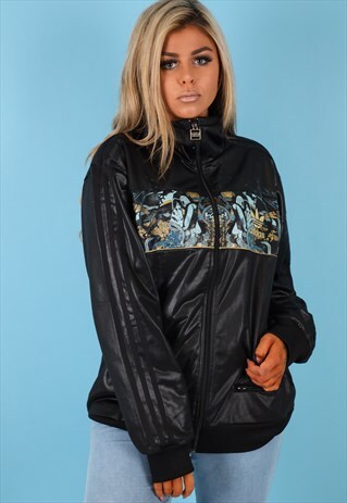 VINTAGE ADIDAS TRACK JACKET IN BLACKI NJ512