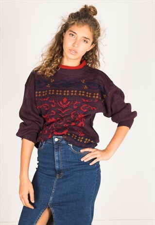 VINTAGE 80S CASUAL KNIT JUMPER / R03031
