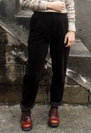 VINTAGE 90S BROWN CHUNKY CORD TROUSERS
