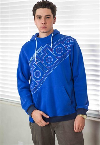 VINTAGE ADIDAS HOODIE SWEATSHIRT LOGO 90S XL 22.3
