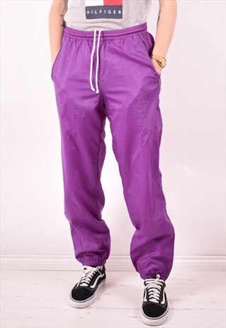 MENS VINTAGE TRACKSUIT TROUSERS W30 L32 PURPLE 90S
