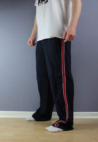 VINTAGE CHAMPION JOGGERS IN NAVY AND RED EMBROIDERED LOGO