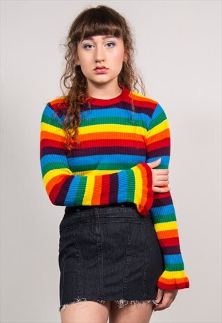 VINTAGE 90'S BLACK DENIM HIGH WAIST FRAYED HEM MINI SKIRT