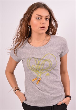 VINTAGE ADIDAS T-SHIRT TOP GREY