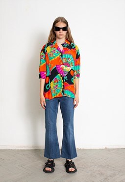 Vintage 90s Printed Shirt Flowy