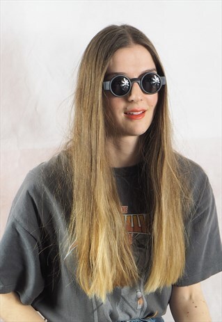 VINTAGE BLACK CIRCLE SUNGLASSES