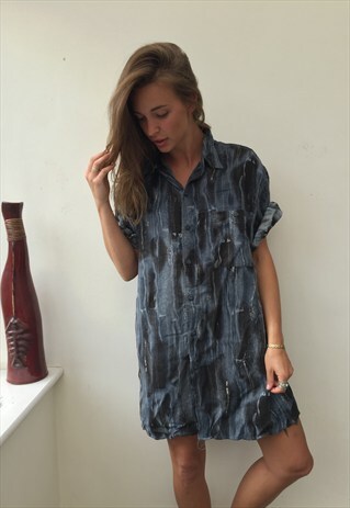 CRAZY PATTERNED OVERSIZED RETRO VINTAGE FESTIVAL SHIRT