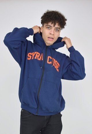 VINTAGE 90'S CHAMPION SYRA CUSE NAVY ZIP UP HOODIE