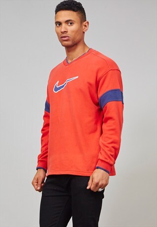 VINTAGE 1990'S OVERSIZED RED NIKE SWEATER