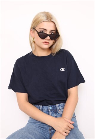 VINTAGE 90S CHAMPION NAVY TOP T-SHIRT