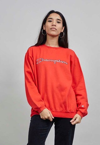 VINTAGE CLASSIC RED OVERSIZED CHAMPION SWEATER