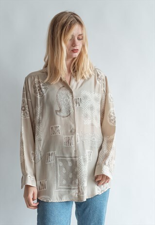 VINTAGE 80S FUNKY MINIMAL BOHO SHIRT