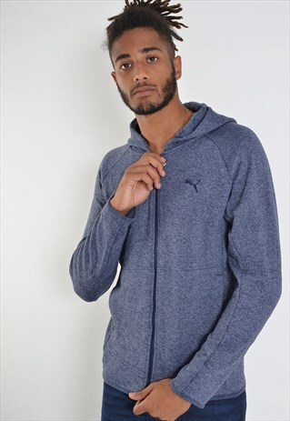 VINTAGE PUMA ZIP UP HOODIE BLUE