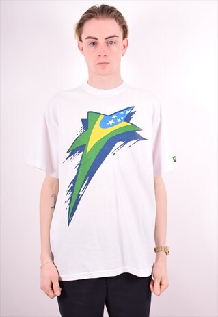 MENS VINTAGE T-SHIRT TOP MEDIUM WHITE 90S