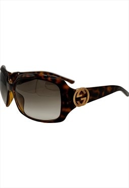 Gucci Sunglasses Square Oversized Brown Tortoiseshell Gold 