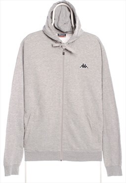 Kappa 90's Full Zip Up Cotton Hoodie XLarge Grey