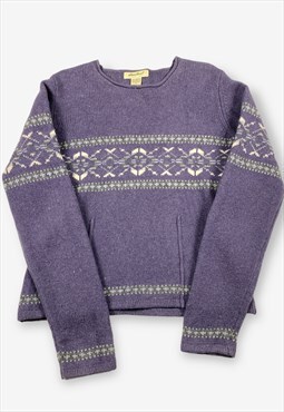 Vintage eddie bauer patterned knit jumper small BV18364