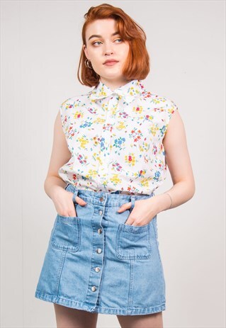 VINTAGE 70'S FLORAL SHIRT BLOUSE
