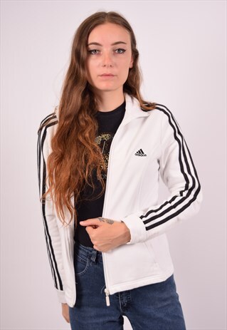 VINTAGE ADIDAS TRACKSUIT TOP JACKET WHITE