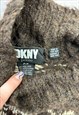 VINTAGE DKNY KNITTED JUMPER ABSTRACT PATTERNED KNIT SWEATER