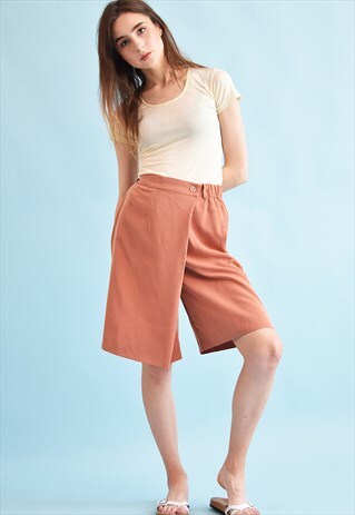 90'S RETRO OVERSIZED CHECKED MOMS SHORTS SKORTS CULOTTES