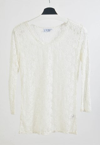 VINTAGE 00S LACE TOP IN WHITE