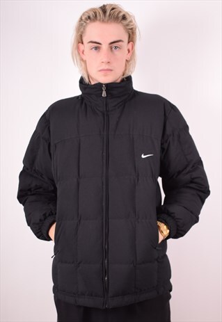NIKE MENS VINTAGE PADDED JACKET XS BLACK 90S