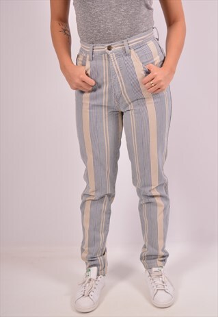 VINTAGE ARMANI HIGH WAIST TROUSERS STRIPES BLUE