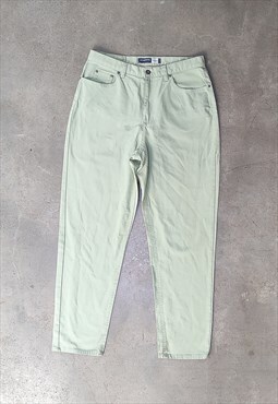 Vintage 90s Baggy Mint Pastel Green Oversize Dad Jeans