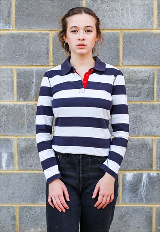 STRIPED LONG SLEEVE POLO SHIRT