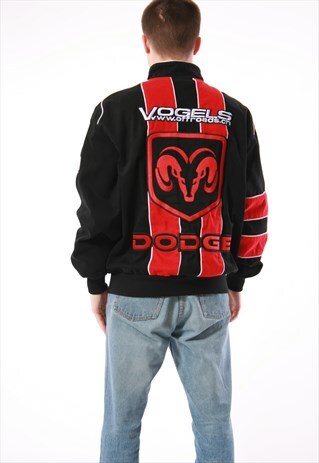 90S VINTAGE VTG RARE DODGE BIG LOGO SPELL OUT BOMBER 13871