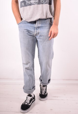 WRANGLER MENS VINTAGE JEANS W36 L31 BLUE 90S