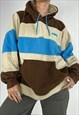 Vintage 90s Animal Hoodie Grunge Skater Sweatshirt Brown Y2k