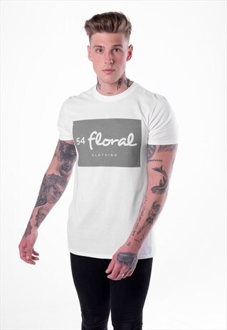 RECTANGLE GRAPHIC T-SHIRT - WHITE/SILVER GREY