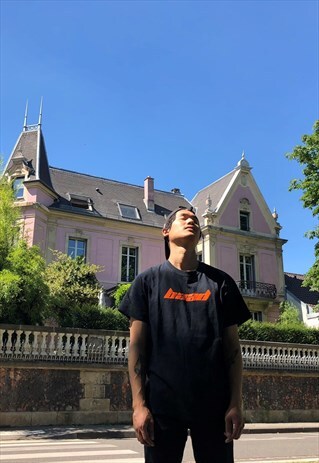 BAAD T-SHIRT BLACK BAAD (RACING BOX (ORANGE )