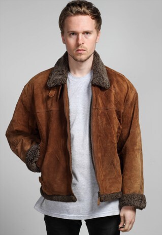 VINTAGE SUEDE SHERPA JACKET
