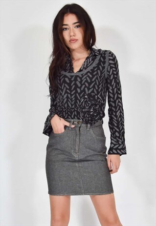 MOSCHINO JEANS ELEGANT GRAY LONG SKIRT