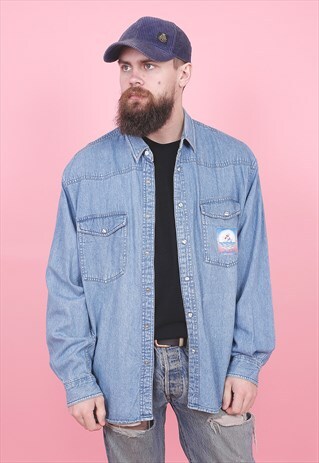 VINTAGE BLUE DENIM SHIRT /R12343