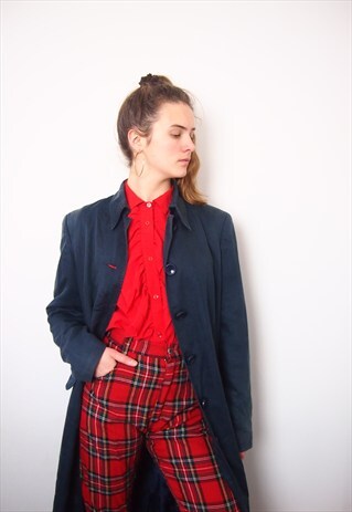 VINTAGE OVER LONG COAT NAVY