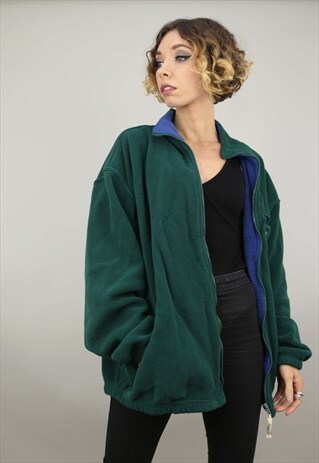 VINTAGE 90S OVERSIZED ZIP UP FLEECE