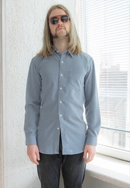 Vintage 80's Blue Slim Fit Shirt